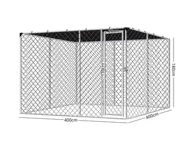 DS Dog run D with shade sail 4x4x1.8m