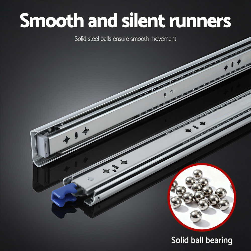 Giantz 2x Drawer Slides Heavy Duty Full Extension Locking 500-1000mm