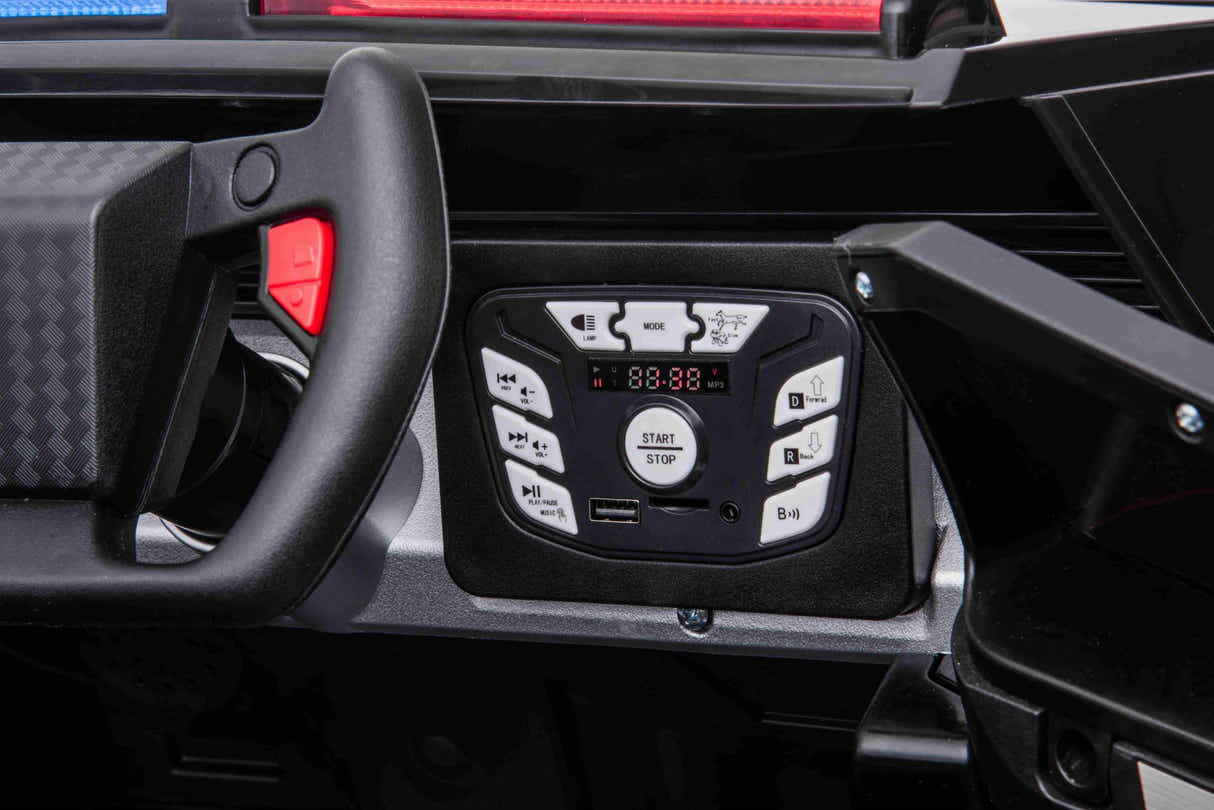 Kids Ride On Police Truck Tesla Cyber Style - Black