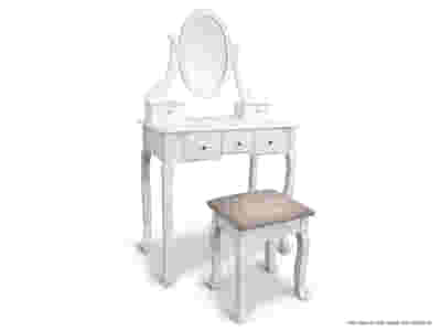 5-Drawer Dressing Table Set White - 80 cm