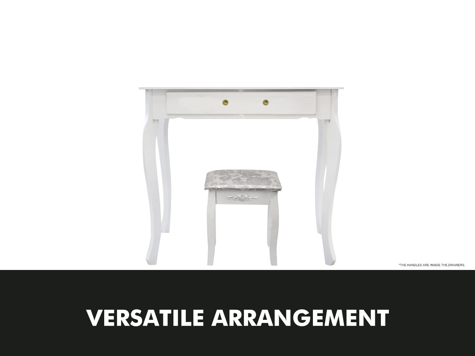 3-Mirror Dressing Table Set White - 79 cm