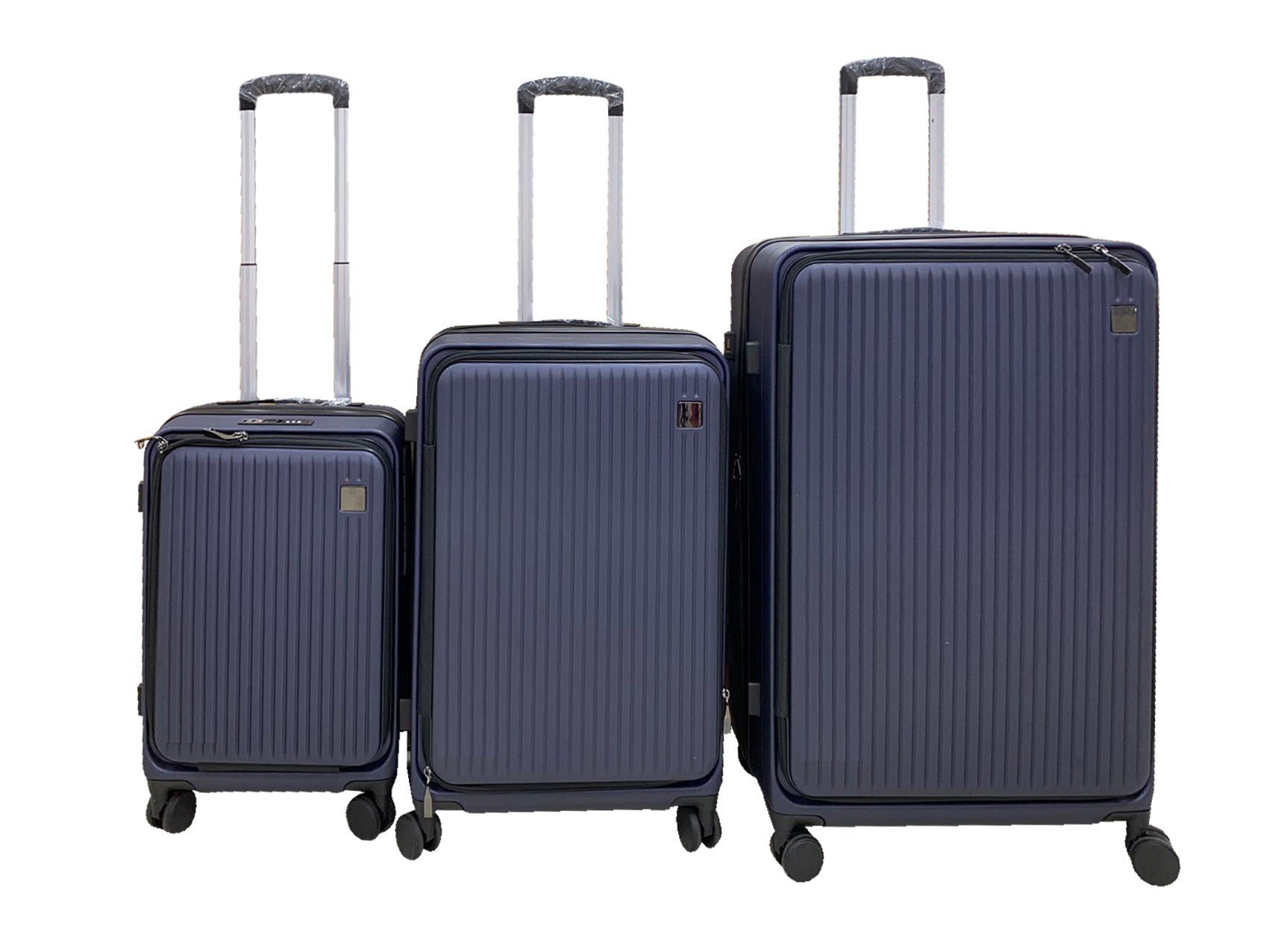 Luggage Set 3pcs front open blue
