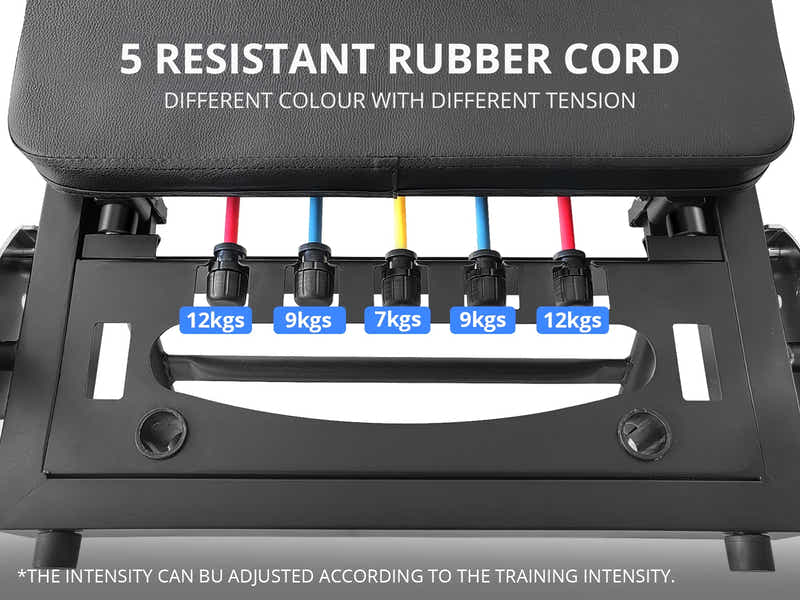 Foldable Pilates Reformer With Headrest Black