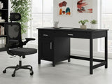 Home Office Desk with Storage Black & Molina Mesh Task Chair Black+Black