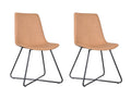 Walnut Bonded Leather Dining Chair - Set of 2