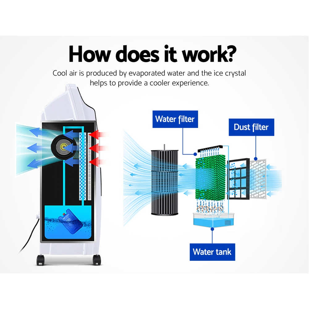 Devanti Evaporative Air Cooler Fan Conditioner 8L