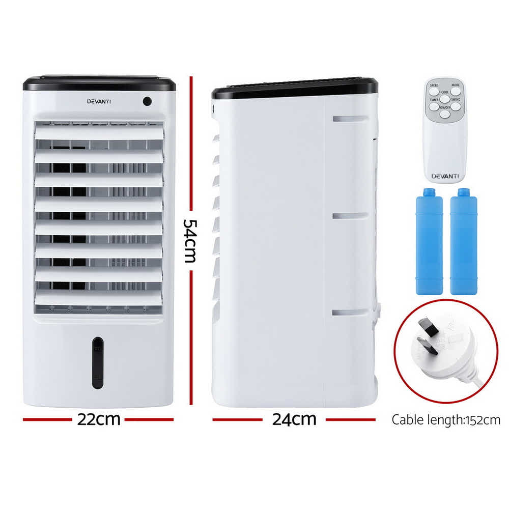 DS NA Devanti Evaporative Air Cooler Conditioner w/ Remote 4L