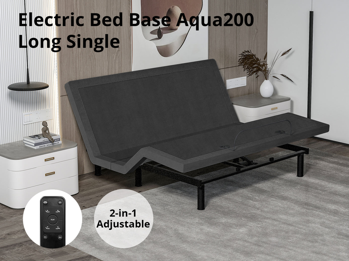 Electric bed base aqua200 long single