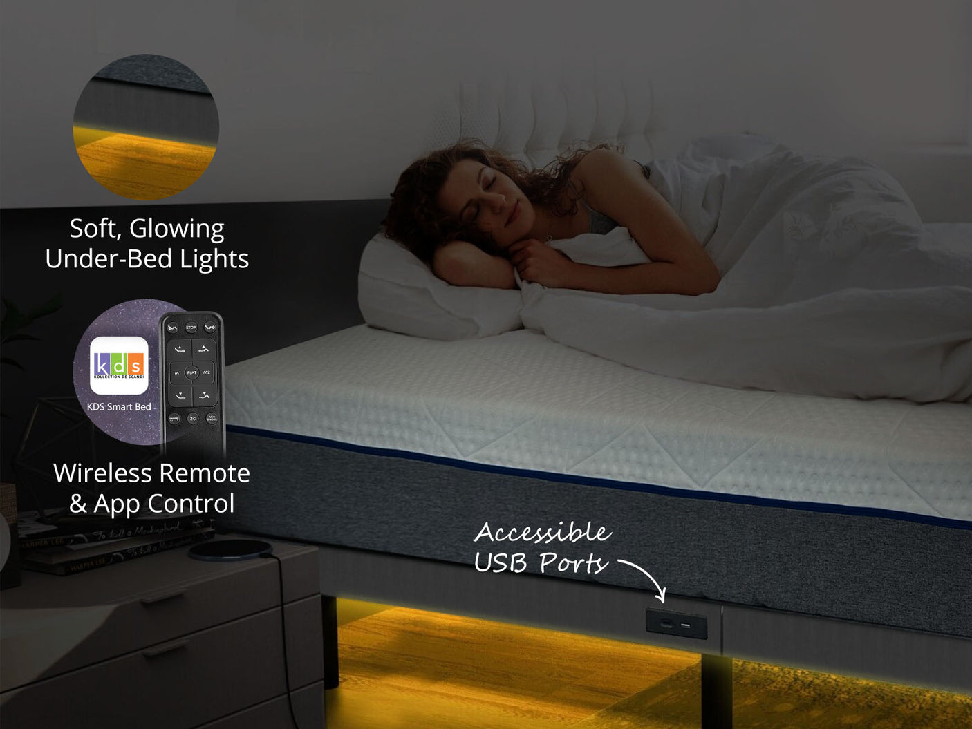 Electric bed base aqua200M queen