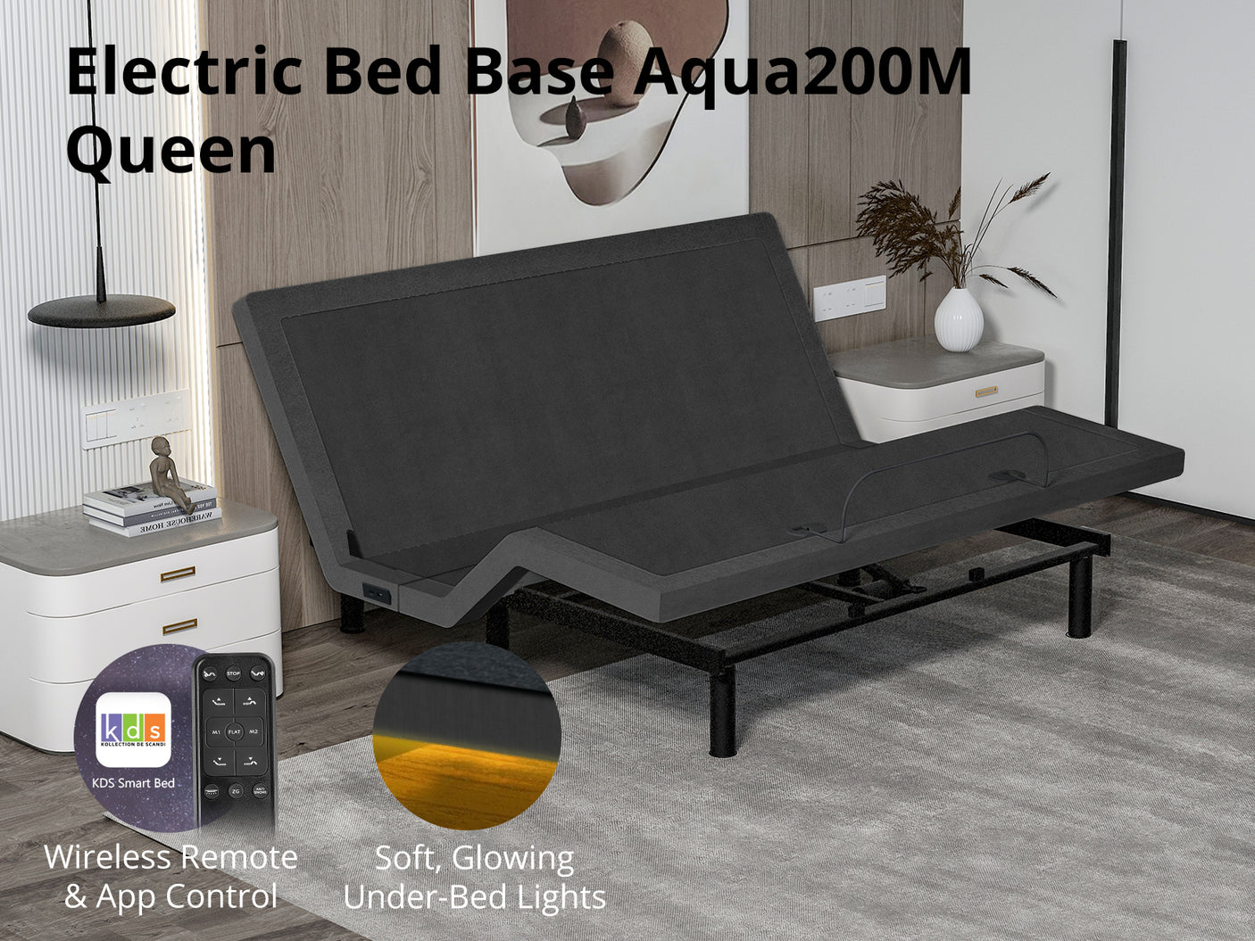 Electric bed base aqua200M queen