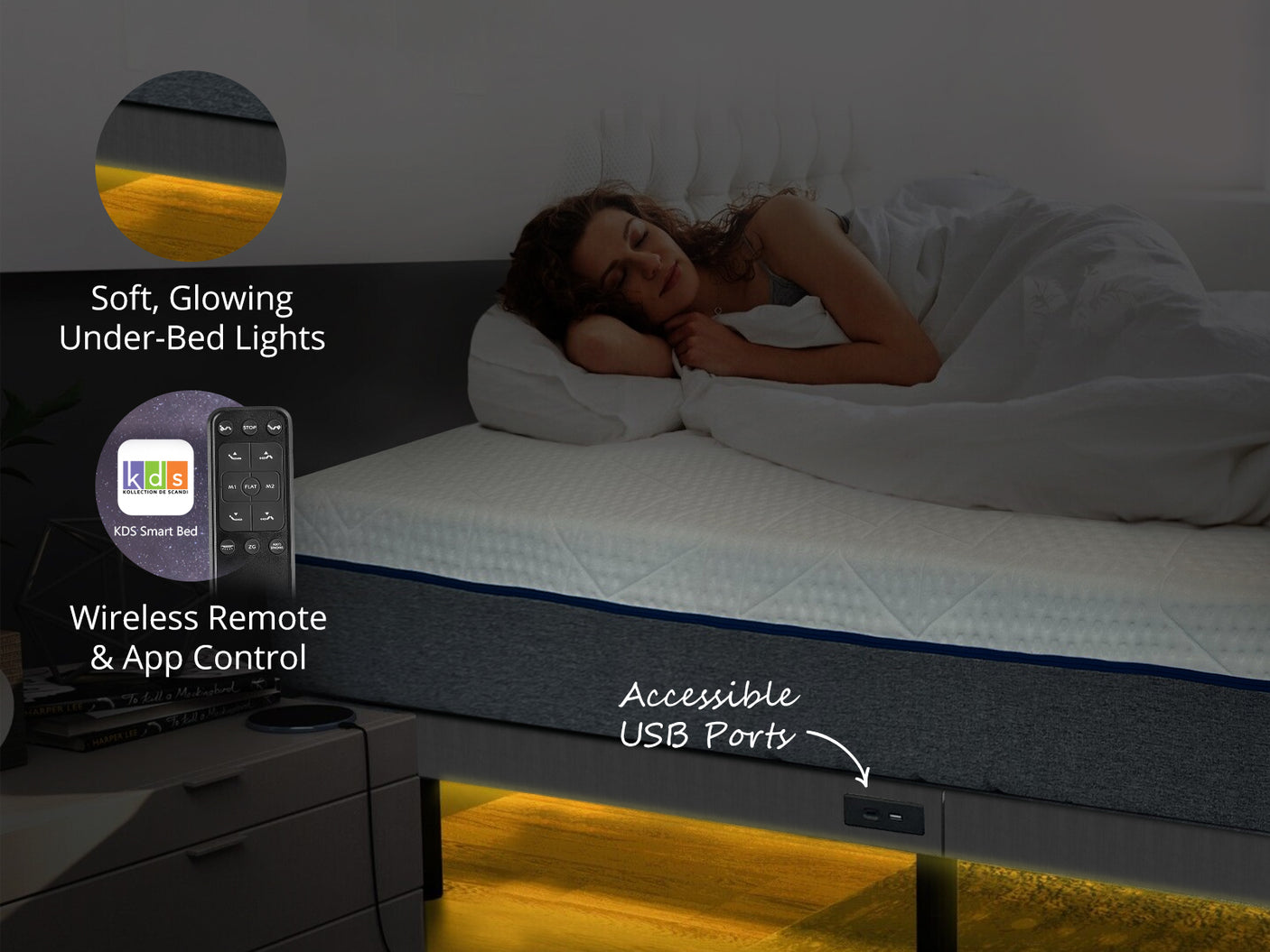 Electric bed base aqua200M single