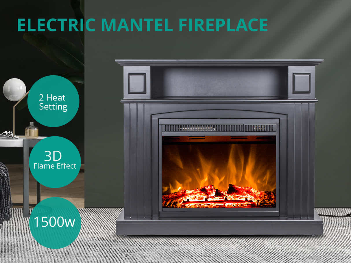 Mantel Electric Fireplace Suite - Black