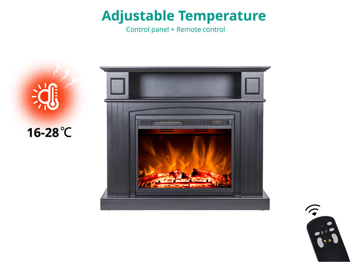 Mantel Electric Fireplace Suite - Black