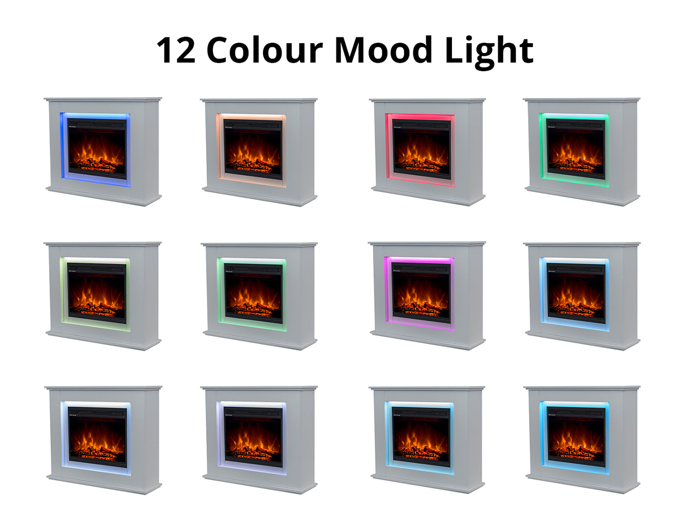 Electric Fireplace With Mantels LED Light