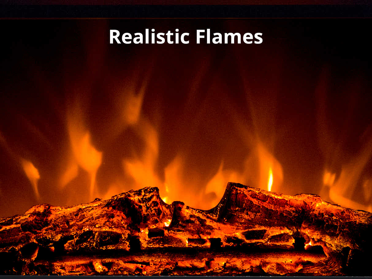Mantel Electric Fireplace with LED Light - White
