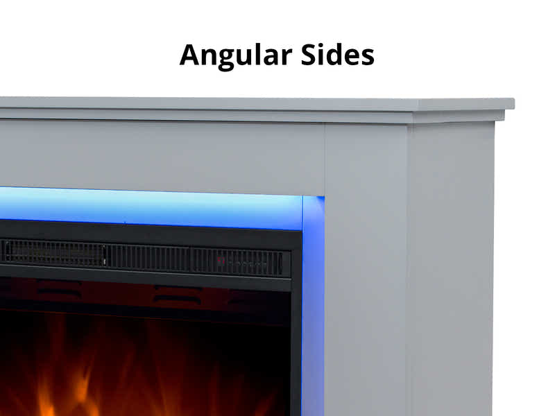 Mantel Electric Fireplace with LED Light - White