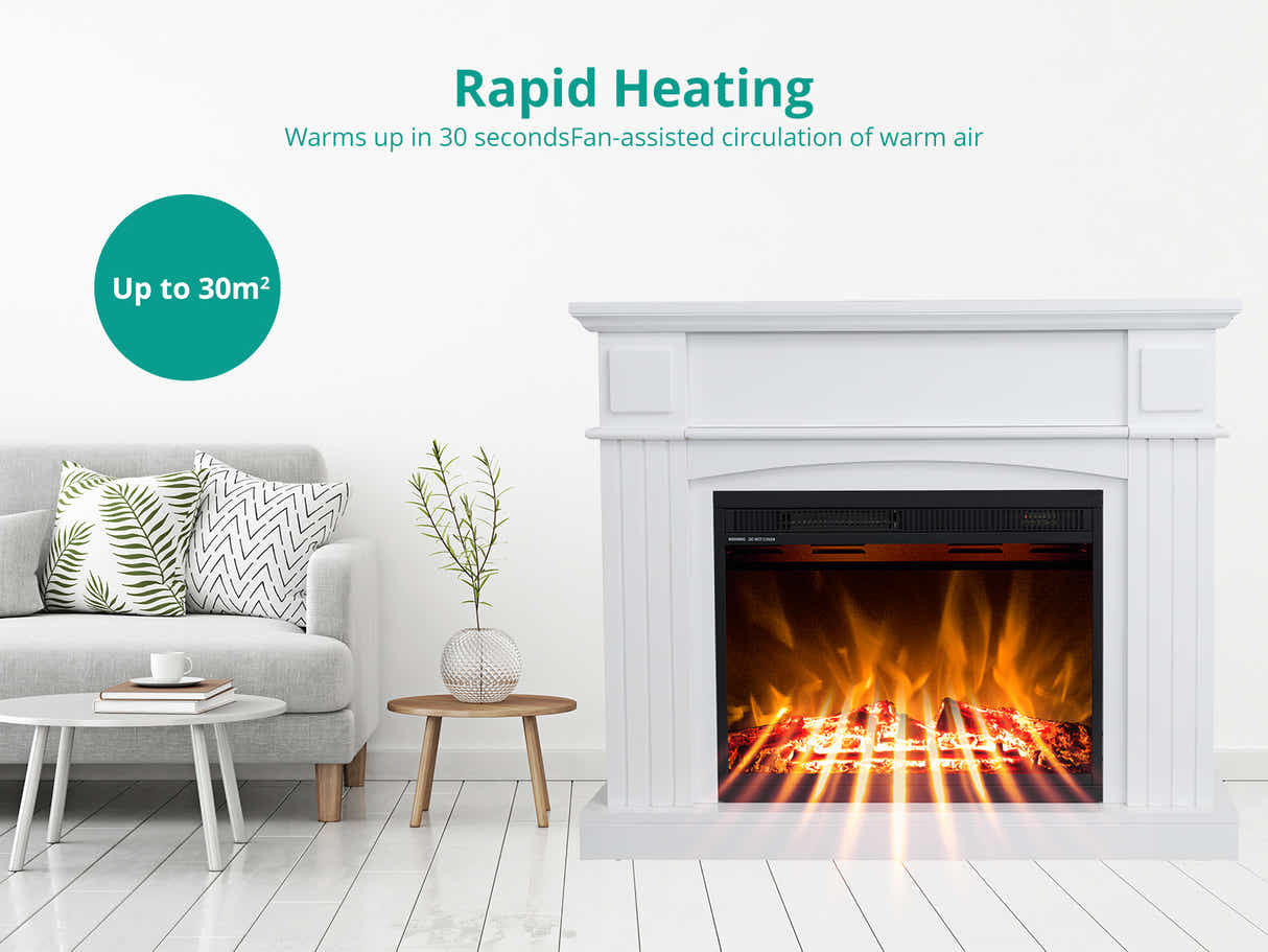 Electric Fireplace Suite White Mantel