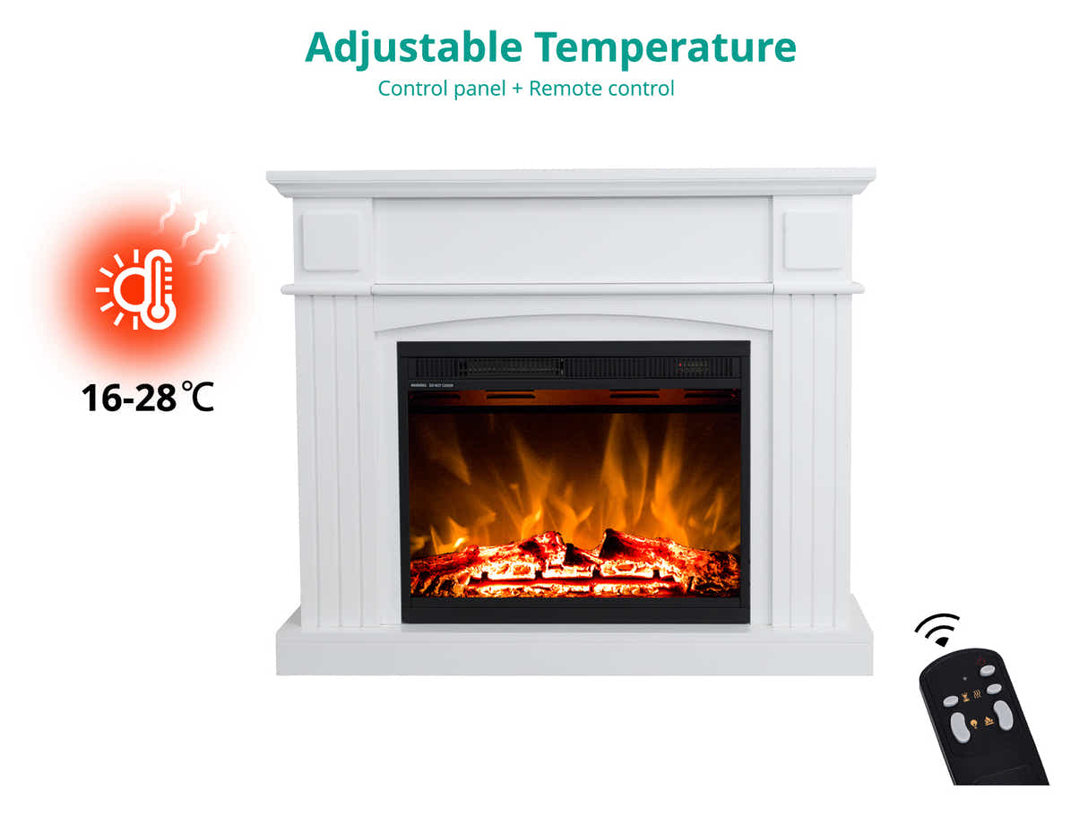 Electric Fireplace Suite White Mantel