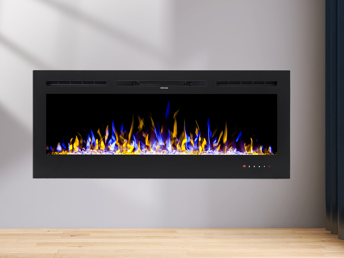 Electric Fireplace 50”Wall Mounted /Recessed Electric Fireplace Crystals