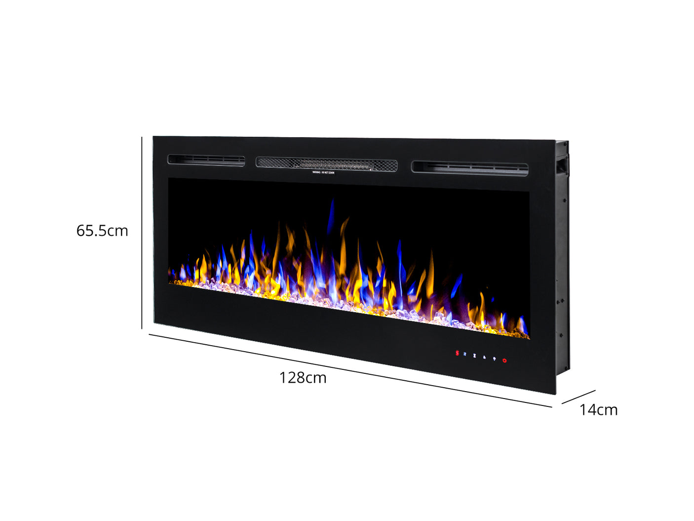 Electric Fireplace 50”Wall Mounted /Recessed Electric Fireplace Crystals