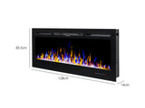 Electric Fireplace 50”Wall Mounted /Recessed Electric Fireplace Crystals