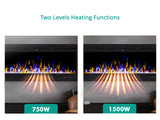 Electric Fireplace 50”Wall Mounted /Recessed Electric Fireplace Crystals