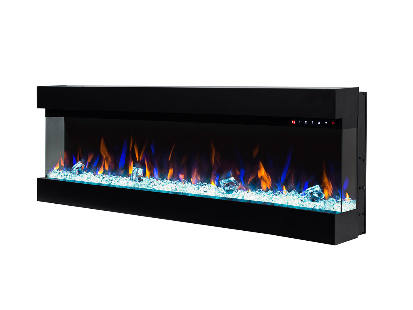 60”Wall Mounted Recessed Electric Fireplace With Three Sided Viewing