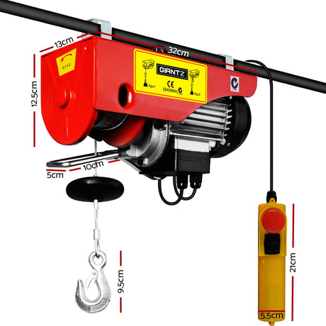 DS NA Giantz Electric Hoist Winch 125/250KG Cable 18M Tool Remote Chain Lifting