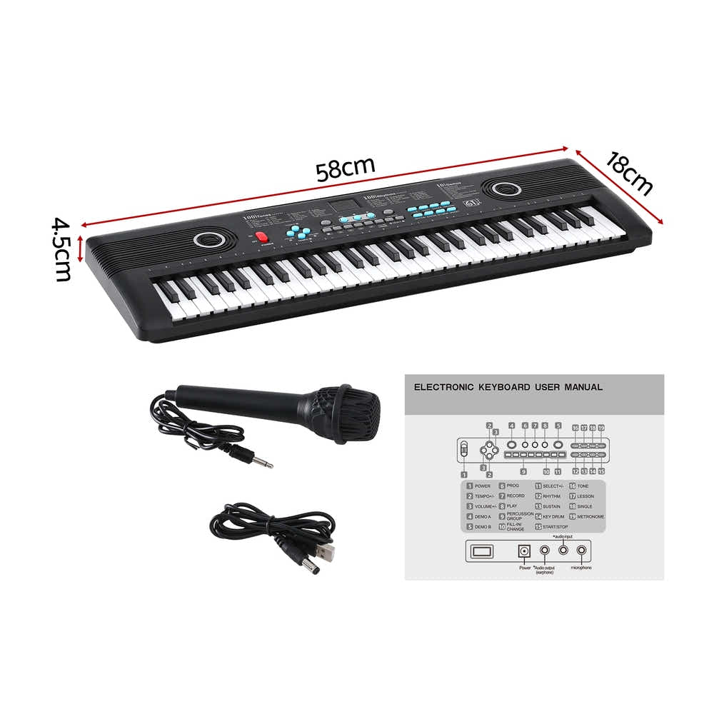 DS NA Alpha 61-Key Digital Piano Keyboard Electric Kids Gift Black