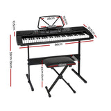 DS NA 61 Keys Electronic Piano Keyboard Digital Electric w/ Stand Stool Black