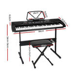 DS NA 61 Keys Electronic Piano Keyboard Digital Electric w/ Stand Stool Black