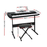 DS NA 61 Keys Electronic Piano Keyboard Digital Electric w/ Stand Stool Silver