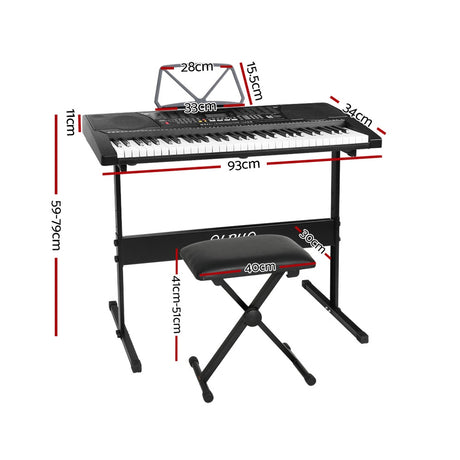DS NA 61 Keys Electronic Piano Keyboard Digital Electric w/ Stand Stool Lighted