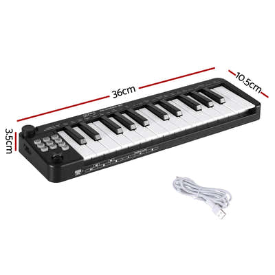 DS NA Alpha 25-Key MIDI Keyboard Controller Portable USB Laptop Black