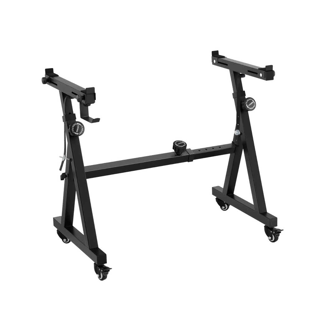 DS NA Alpha Heavy Duty Adjustable Piano Stand with Lockable Wheels Z-Stand Black