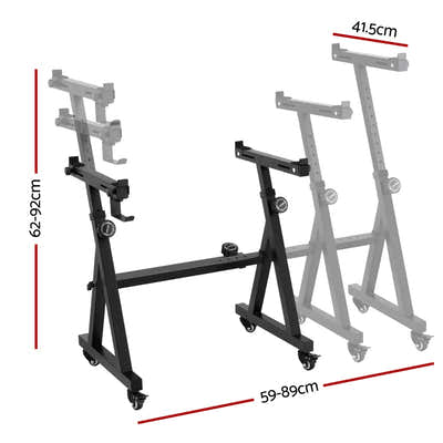 DS NA Alpha Heavy Duty Adjustable Piano Stand with Lockable Wheels Z-Stand Black