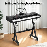 DS NA Alpha Heavy Duty Adjustable Piano Stand with Lockable Wheels Z-Stand Black