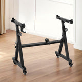 DS NA Alpha Heavy Duty Adjustable Piano Stand with Lockable Wheels Z-Stand Black
