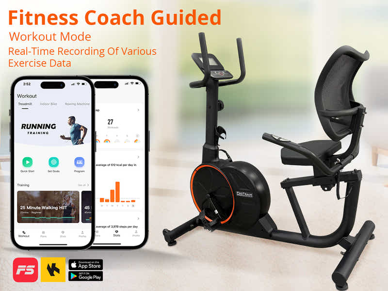 Recumbent Bike With APP and Resistance Band