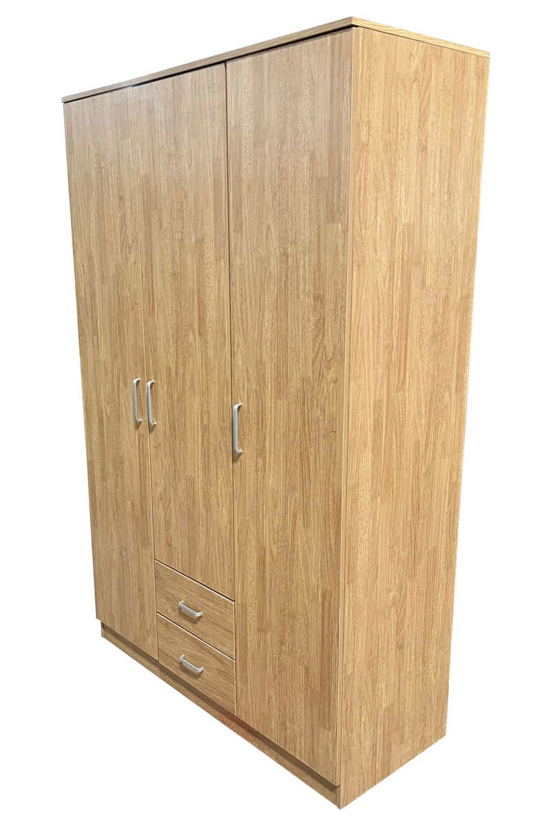 Evander 3 Doors Wardrobe With Drawers Upgraded