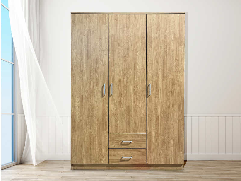 Evander 3 Doors Wardrobe With Drawers Upgraded