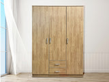 Evander 3 Doors Wardrobe With Drawers Upgraded