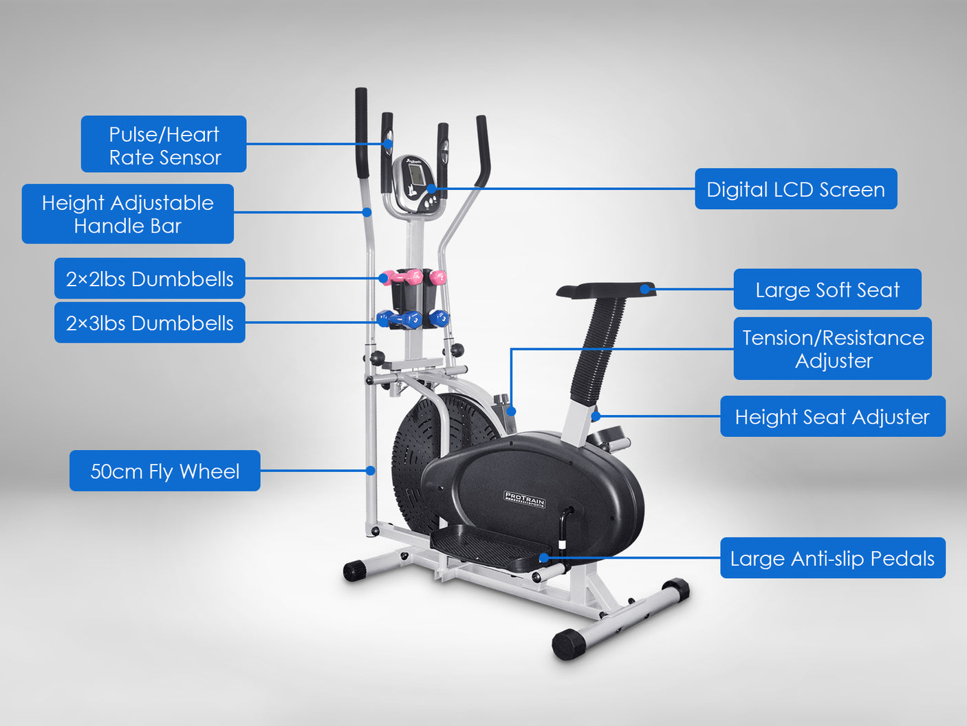 Elliptical Trainer With Dumbell