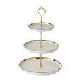 DS BS 3 Tier Ceramic High Tea Cake Dessert Stand-White
