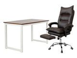 Etan Computer Desk 160 & New Markus Office Chair with Footrest PU Coffee