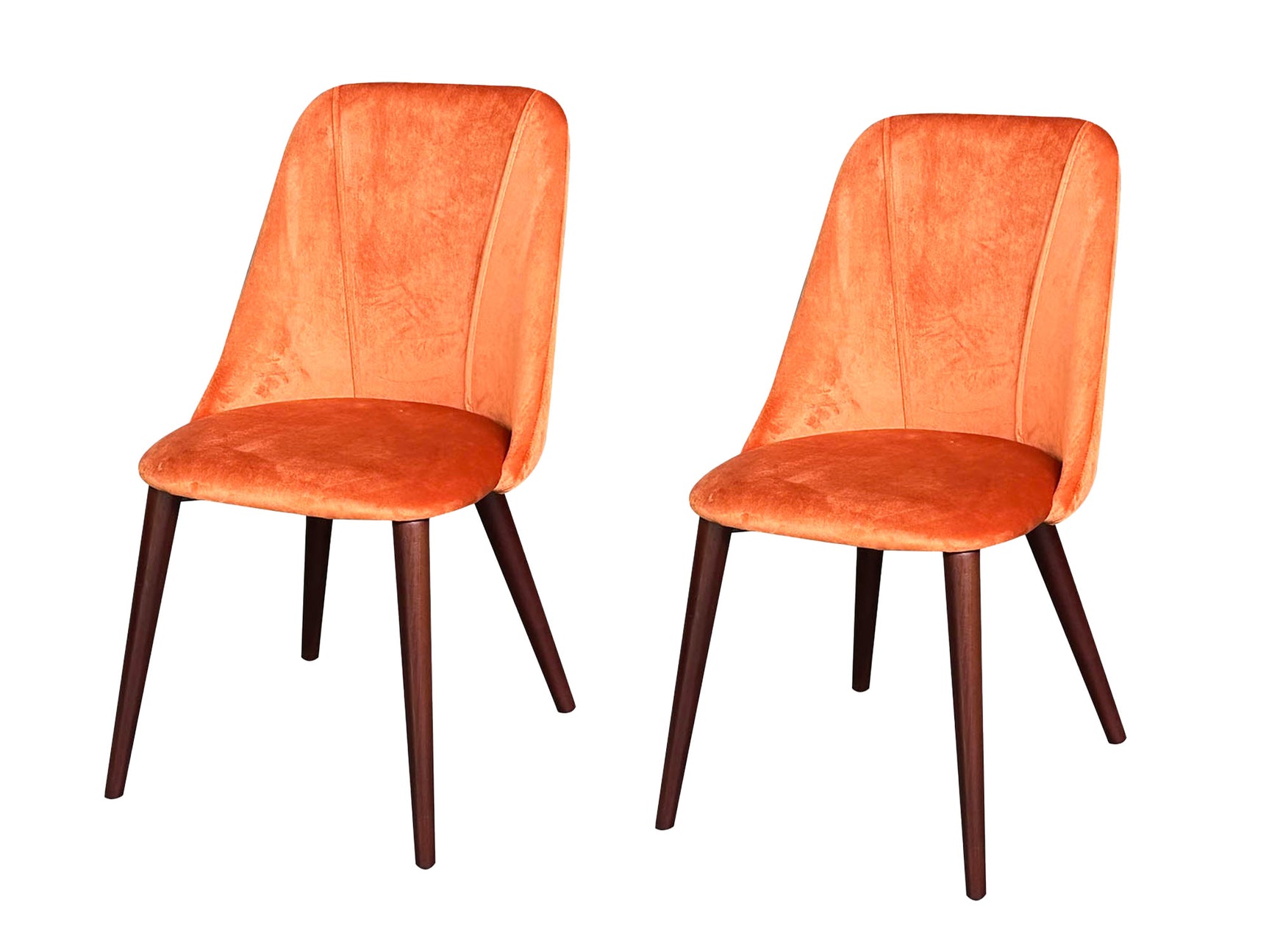 Evian Velvet Dining Chair Orange - Set of 2