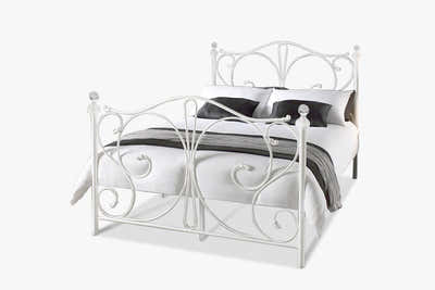 Elizabeth White Bed with Bonnell Mattress Combo - Queen