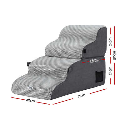 DS NA i.Pet Dog Stairs and Bed 2-in-1 Sofa Car Foam Non-Slip Washable Pet Stairs