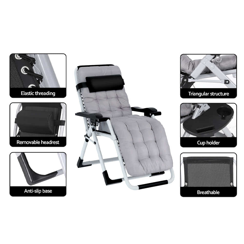 Gardeon Sun Lounge Folding Lounger Camping Zero Gravity Chair