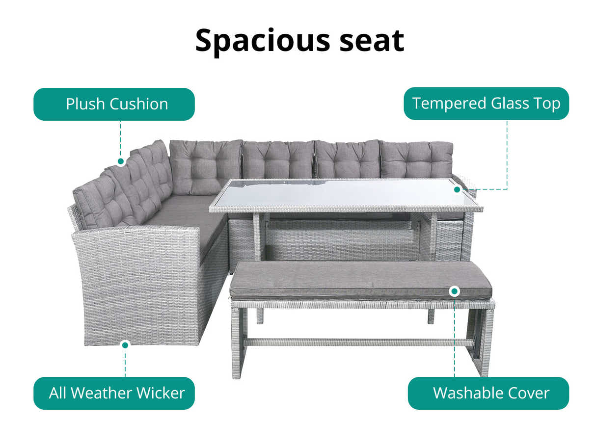 Catania 4-Piece Steel Outdoor Dining Set